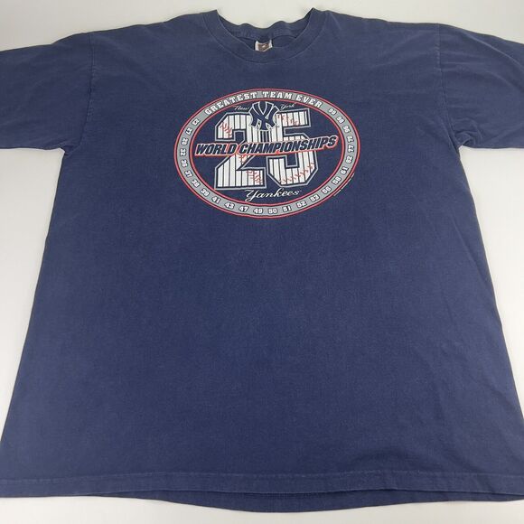 NY Yankees‎ Vtg Tee XXL Best Team Ever 25 World Championships 1999 Perfect Fade - Picture 11 of 11